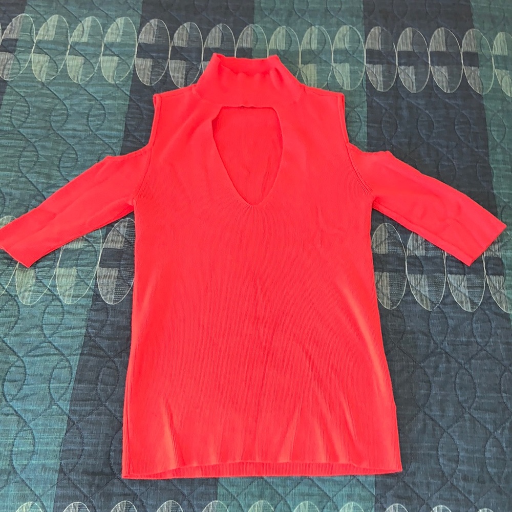 Express open shoulder top Orange
